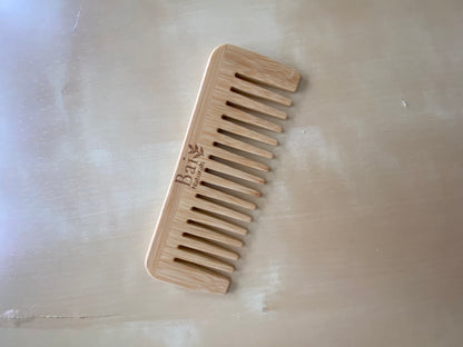 Peine de Púas Anchas de Bambú